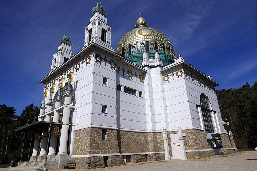 The Church of St. Leopold, Otto Wagner's architectural masterpiece in Viennese Art Nouveau style, Vienna. Austria