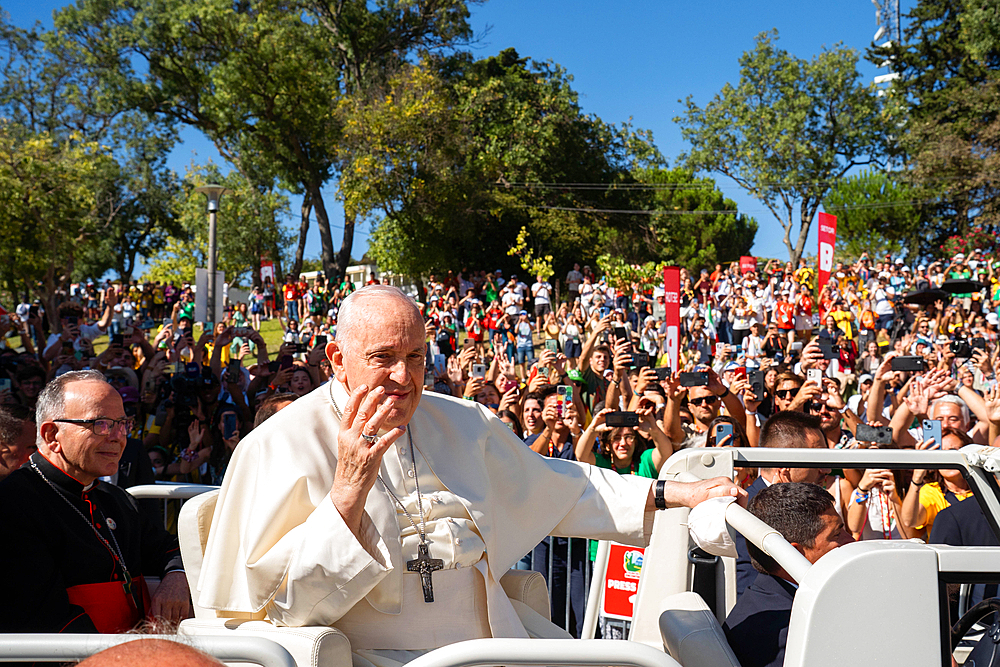 World Youth Day 2023, Pope Francis welcoming Mass at Tagus Park, Lisbon, Portugal