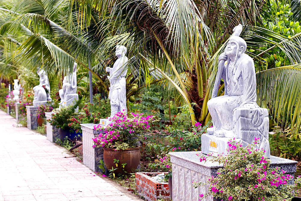 Eighteen Arhats of Mahayana Buddhism await return of Buddha as Maitreya, Long Quang Pagoda, An Giang Province, Mekong Delta, Vietnam