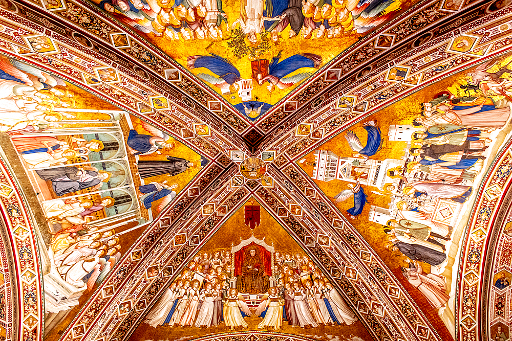 Basilica of Saint Francis of Assisi, Umbria, Italy. Lower church transept vault