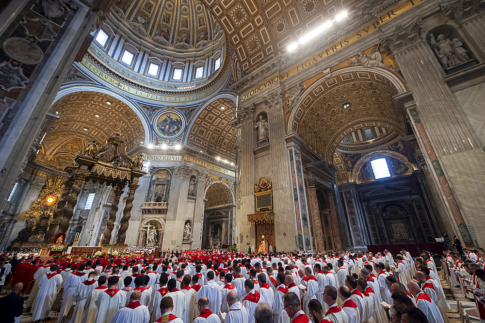 Pope Francis leads a mass for the Solemnity of Saints Peter and Paul at St Peter's basilica on June 29, 2023.