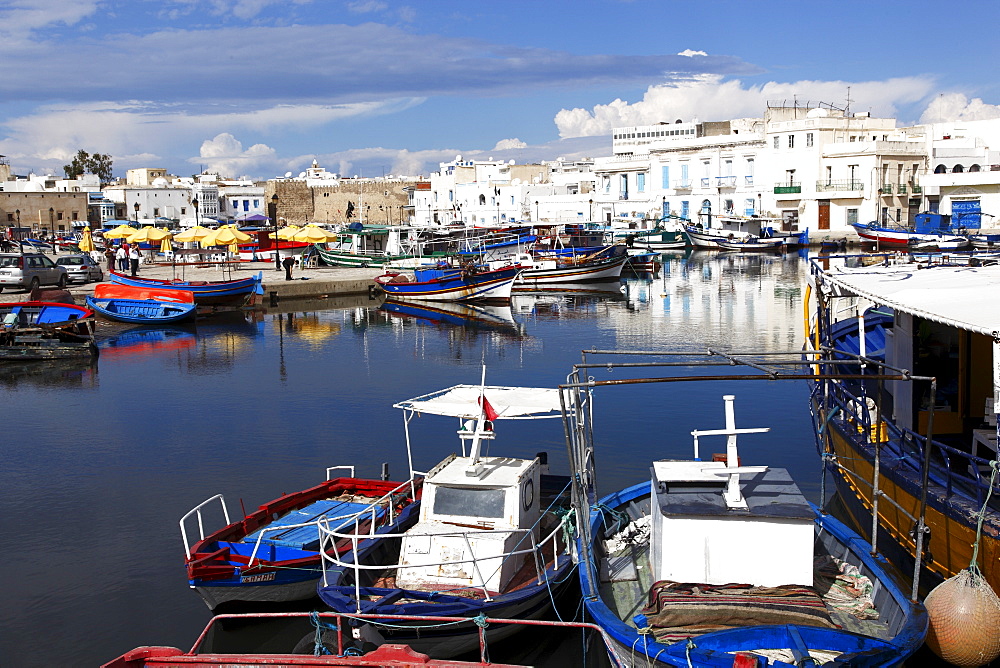 Old Port Canal and fishing boats, Bizerte, Tunisia, North Africa, Africa