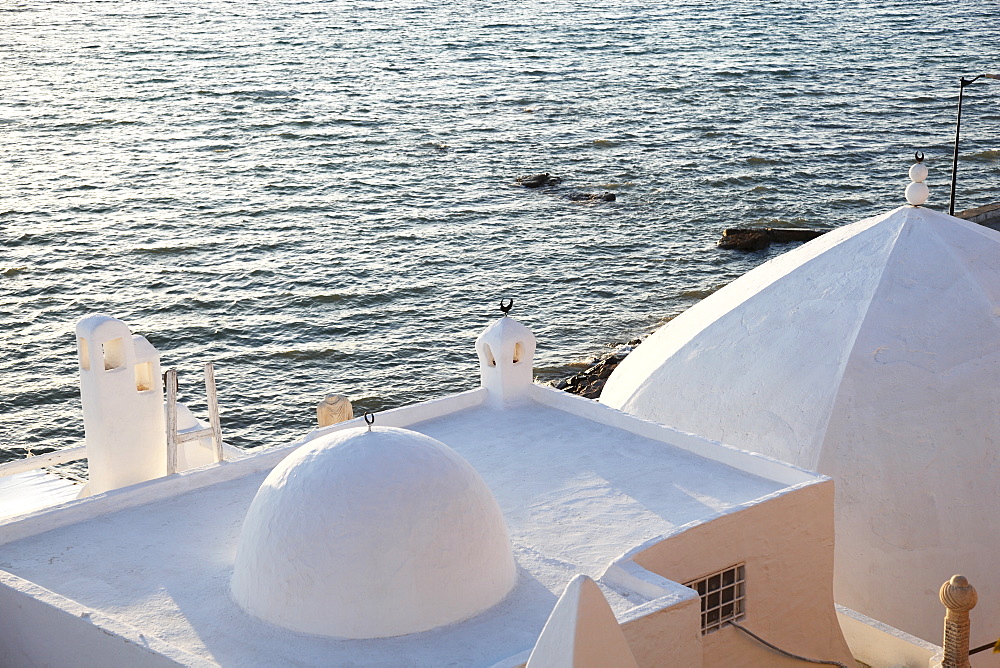 Waterfront buildings in the Medina, Hammamet, Tunisia, North Africa, Africa