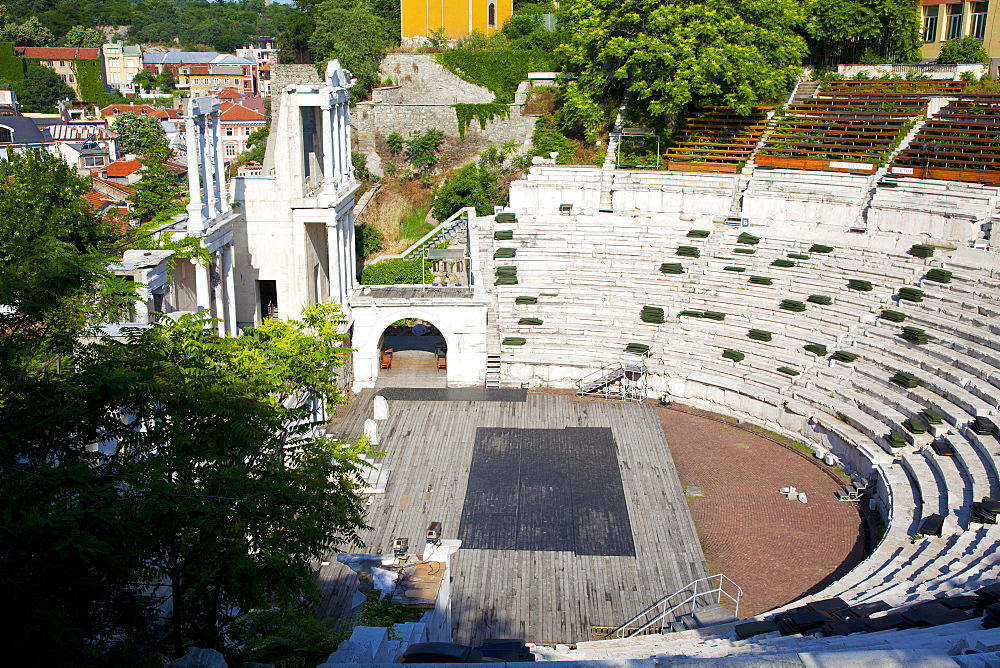 Roman marble amphitheatre built in the 2nd century, Plovidv, Bulgaria, Europe