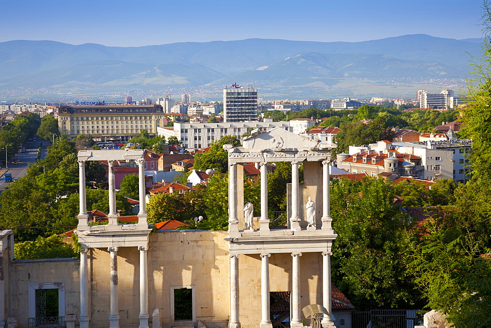 Roman marble amphitheatre built in the 2nd century, Plovdiv, Bulgaria, Europe