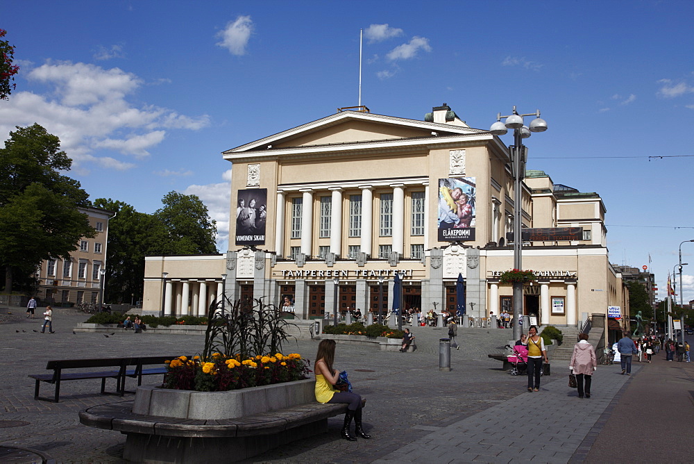 Neo-Classical Tampere Theatre, Central Square, Tampere City, Parkanmaa, Finland, Scandinavia, Europe