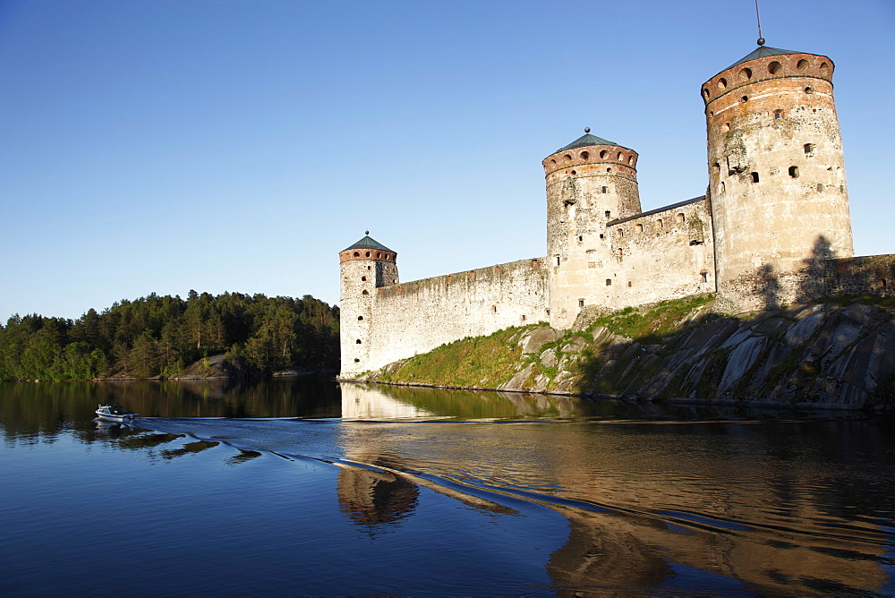 Olavinlinna Medieval Castle (St. Olaf's Castle), Savonlinna, Saimaa Lake, Savonia, Finland, Scandinavia, Europe