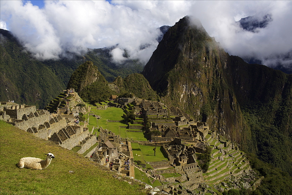 View over Machu Picchu, UNESCO World Heritage Site,  Sacred Valley, Peru, South America