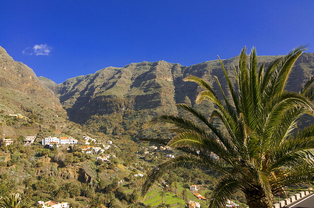 View over Valle Gran Rey, La Gomera, Canary Islands, Spain, Europe