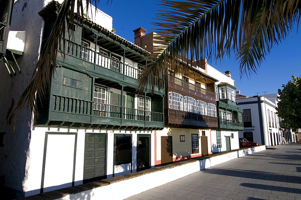 Colonial houses in the old town of Santa Cruz de la Palma, La Palma, Canary Islands, Spain, Europe