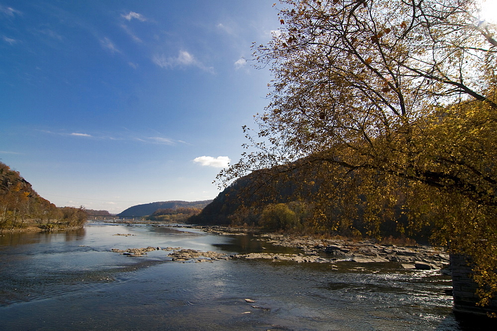 The confluence of the Potomac and Shenandoah Rivers at Harpers Ferry, West Virginia, United States of America, North America