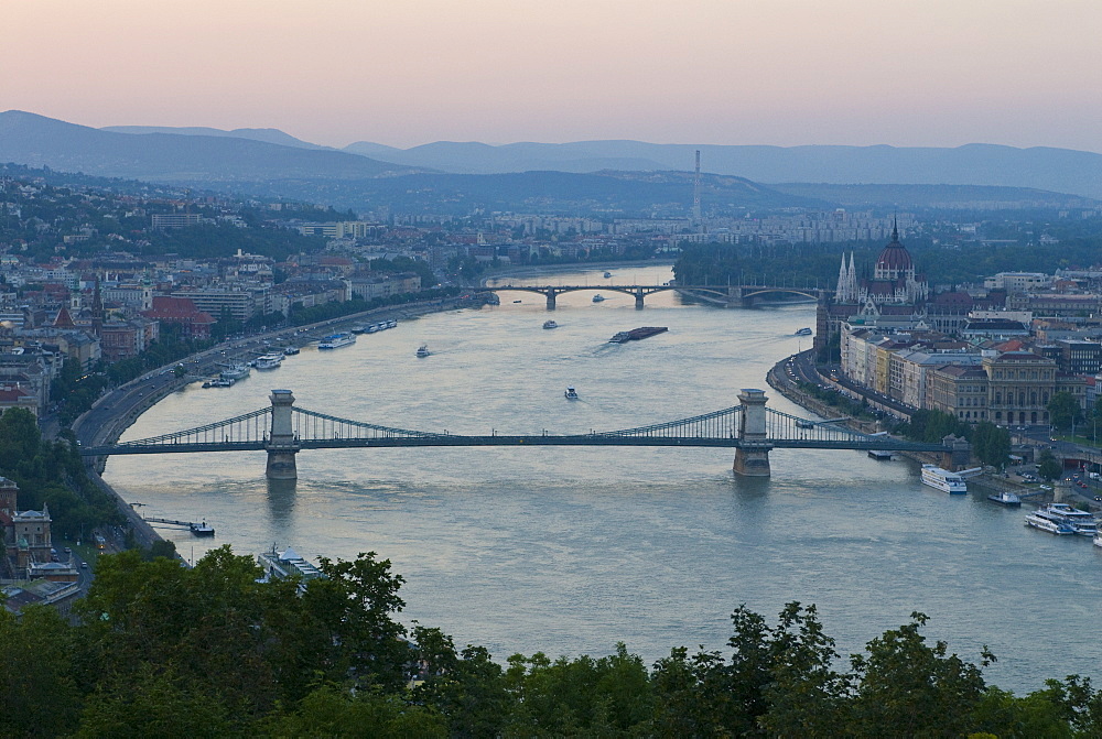 View over the River Danube, Budapest, Hungary, Europe