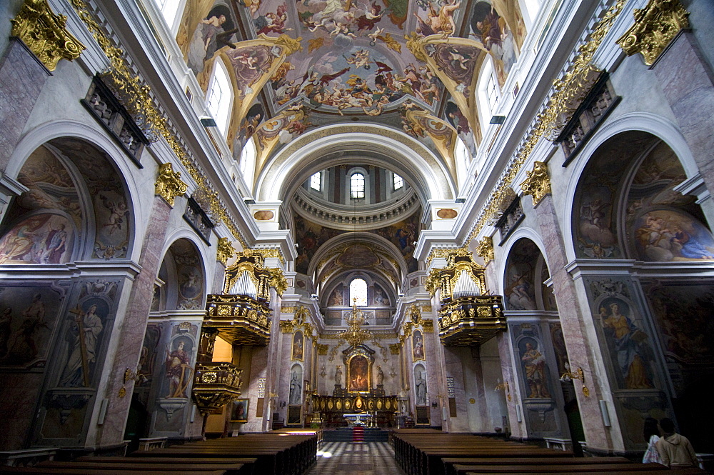 Magnificent interior of a church, Ljubljana, Slovenia, Europe