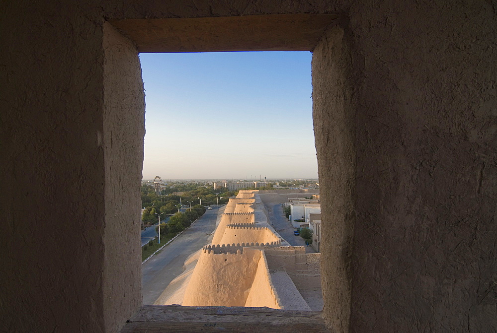 The fortified walls of Khiva, UNESCO World Heritage Site, Uzbekistan, Central Asia