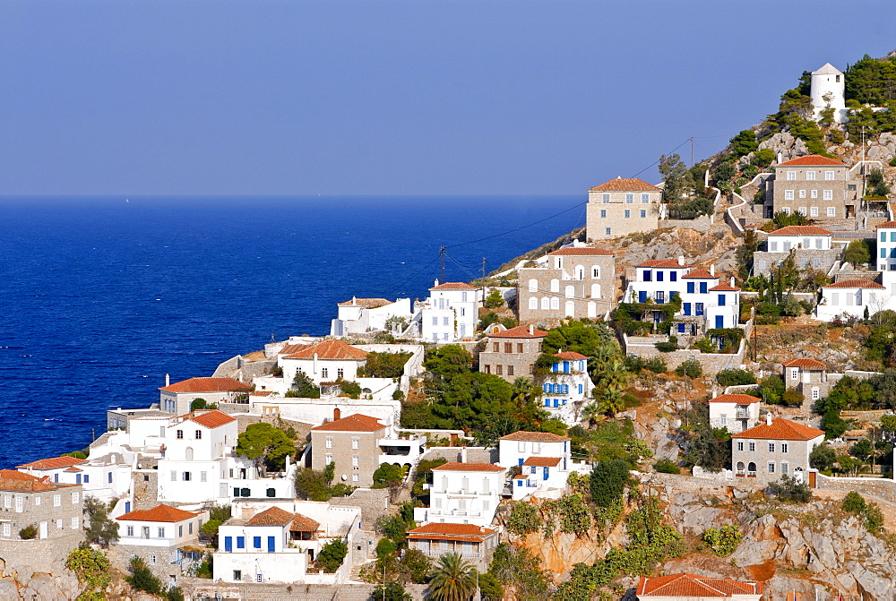 The town of Hydra on the island of Hydra, Greek Islands, Greece, Europe