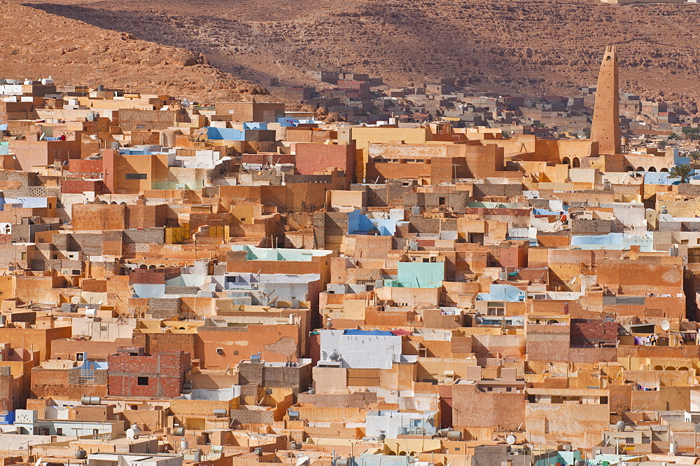 View over the Mozabite village of Beni Isguen, M'Zab, UNESCO World Heritage Site, Algeria, North Africa, Africa