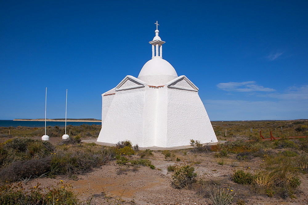 Little church, Peninsula Valdez, UNESCO World Heritage Site, Argentina, South America