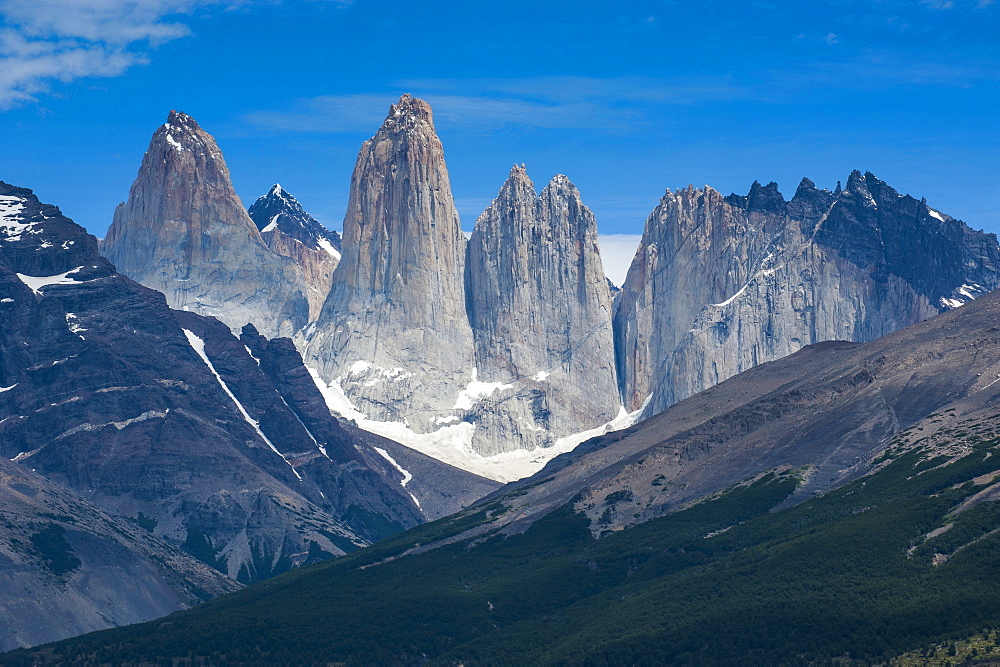 The towers of the Torres del Paine National Park, Patagonia, Chile, South America 