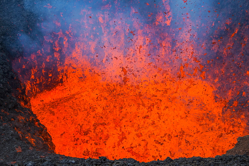 Active lava eruption on the Tolbachik volcano, Kamchatka, Russia, Eurasia