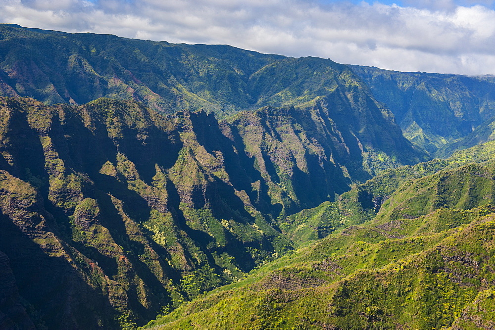 Aerial of the Waimea Canyon, Kauai, Hawaii, United States of America, Pacific