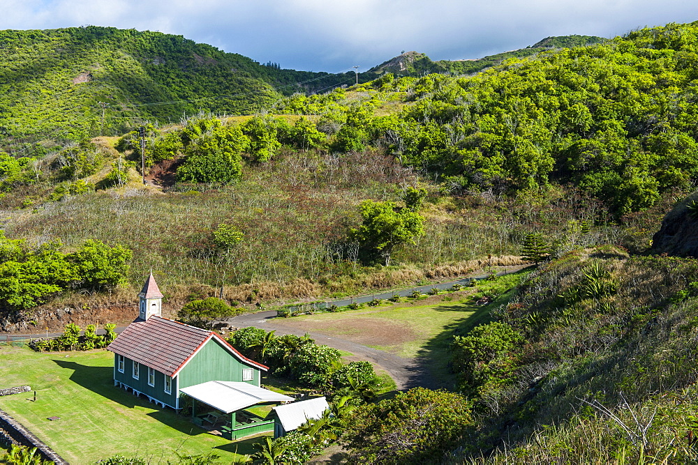 Church in Kahakuloa, western Maui, Hawaii, United States of America, Pacific