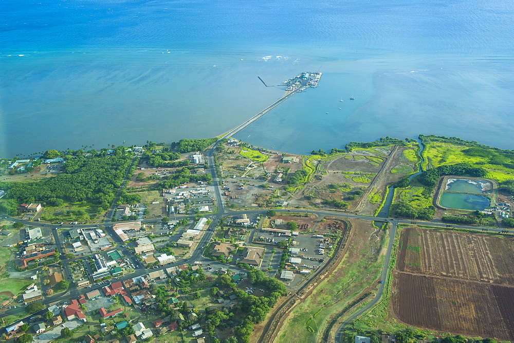 Aerial of the island of Molokai, Hawaii, United States of America, Pacific