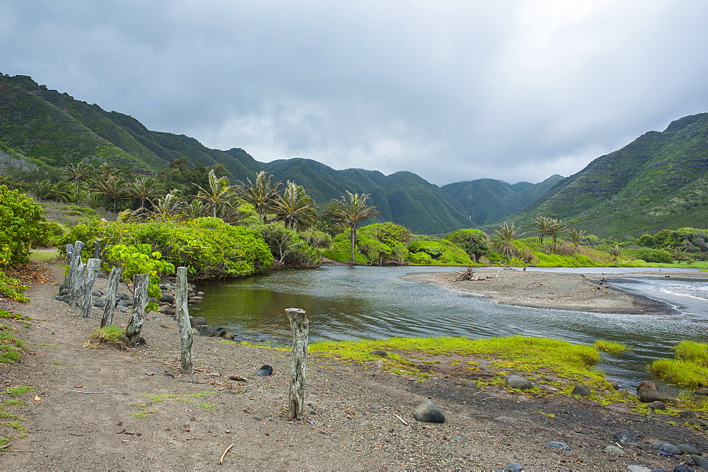 Halawa stream in the Halawa Bay on the island of Molokai, Hawaii, United States of America, Pacific