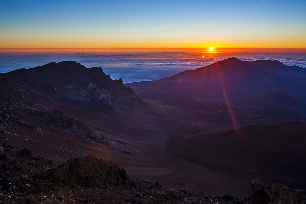 Sunrise above Haleakala National Park, Maui, Hawaii, United States of America, Pacific