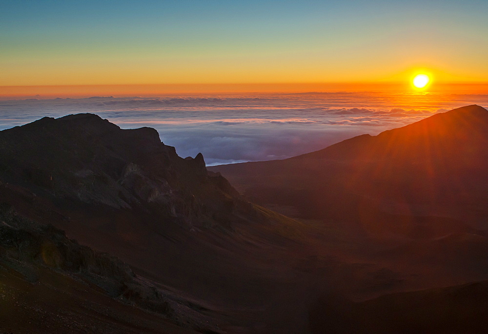 Sunrise above Haleakala National Park, Maui, Hawaii, United States of America, Pacific