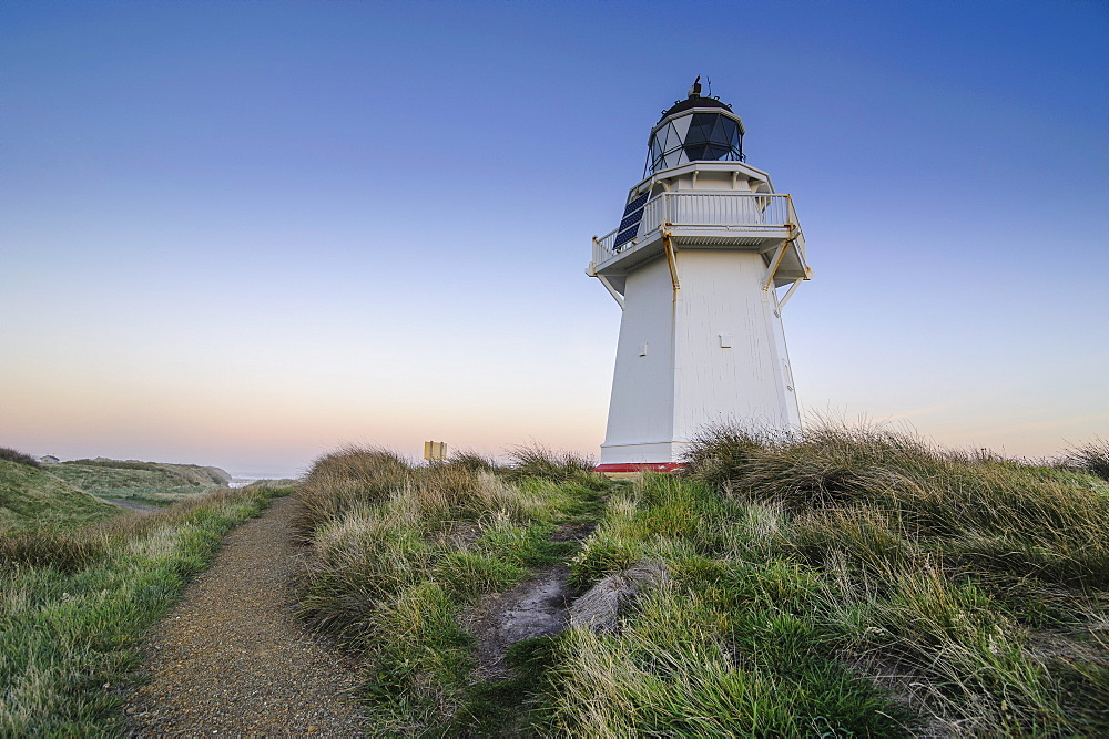 Waipapa Point Lighthouse at sunset, the Catlins, South Island, New Zealand