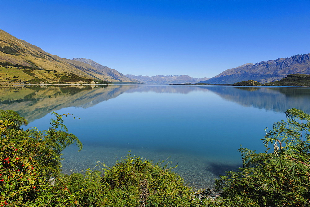 Turquoise water of Lake Wakatipu, around Queenstown, Otago, South Island, New Zealand, Pacific