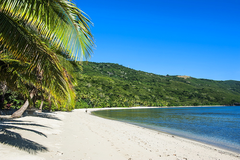 White sandy beach on  Korovou Eco-Tour Resort, Naviti, Yasawas, Fiji, South Pacific, Pacific