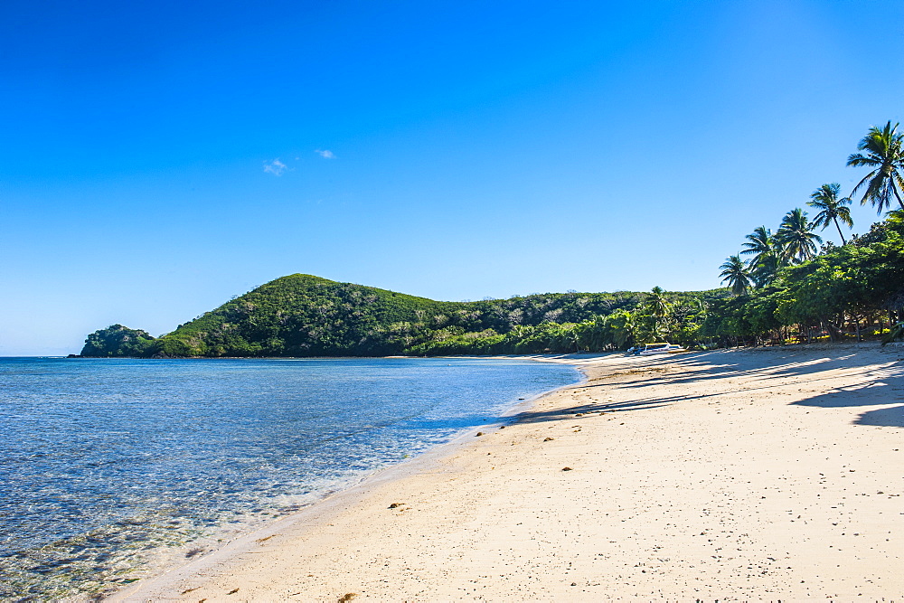 White sandy beach on  Korovou Eco-Tour Resort, Naviti, Yasawas, Fiji, South Pacific, Pacific