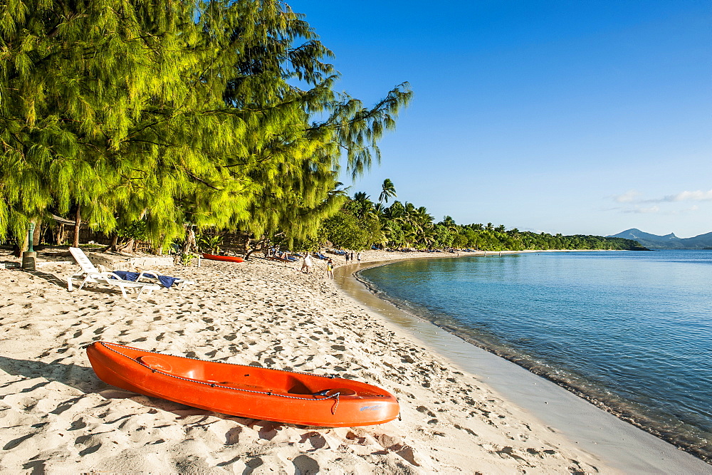 White sand beach, Oarsman Bay, Yasawas, Fiji, South Pacific, Pacific