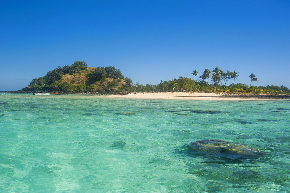 The turquoise waters of the blue lagoon, Yasawas, Fiji, South Pacific, Pacific