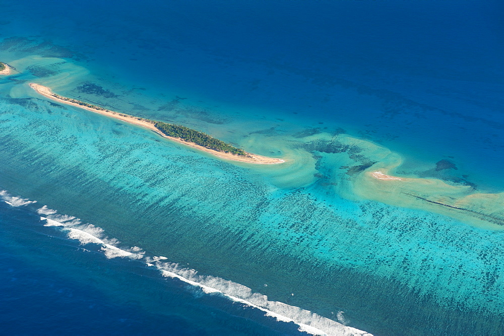 Aerial photo of a little island in Tonga, South Pacific, Pacific