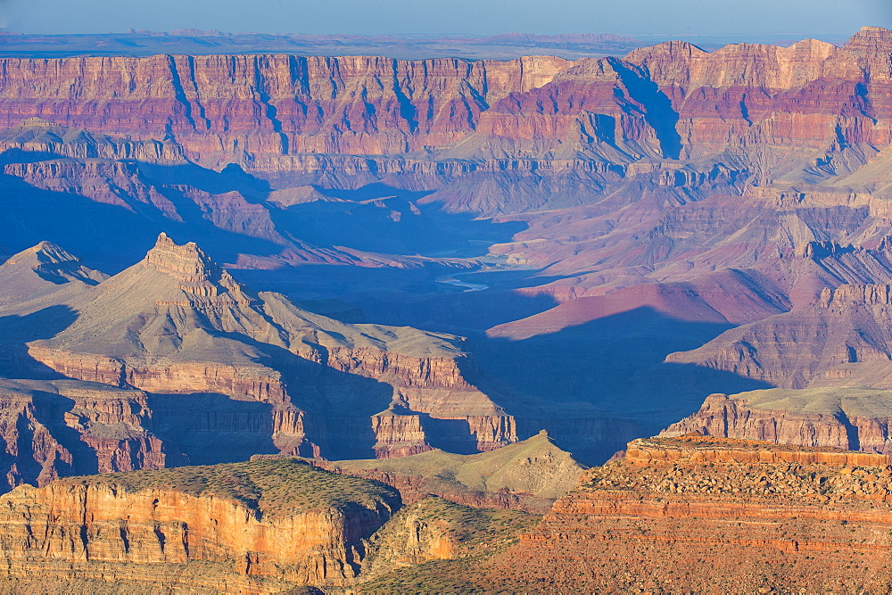 Sunset over the south rim of the Grand Canyon, UNESCO World Heritage Site, Arizona, United States of America, North America