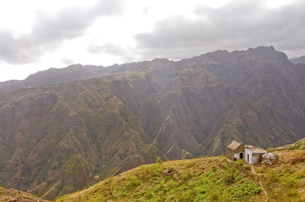 Little house in rocky landscape, San Antao, Cape Verde Islands, Africa