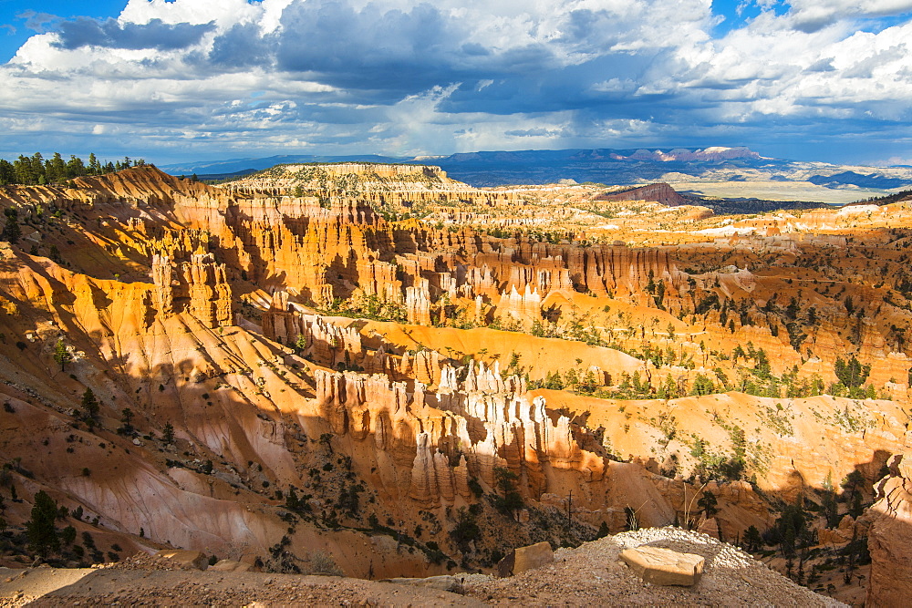 The colourful sandstone formations of the Bryce Canyon National Park in the late afternoon, Utah, United States of America, North America