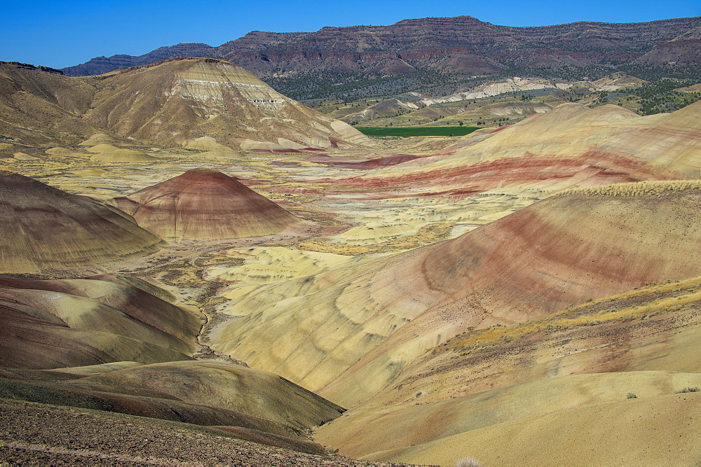 The colourful hills of the Painted Hills unit in the John Day Fossil Beds National Monument, Oregon, United States of America, North America