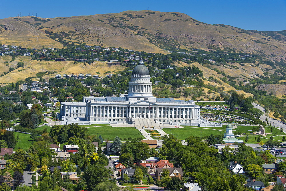 View over the Utah State Capitol, Salt Lake City, Utah, United States of America, North America