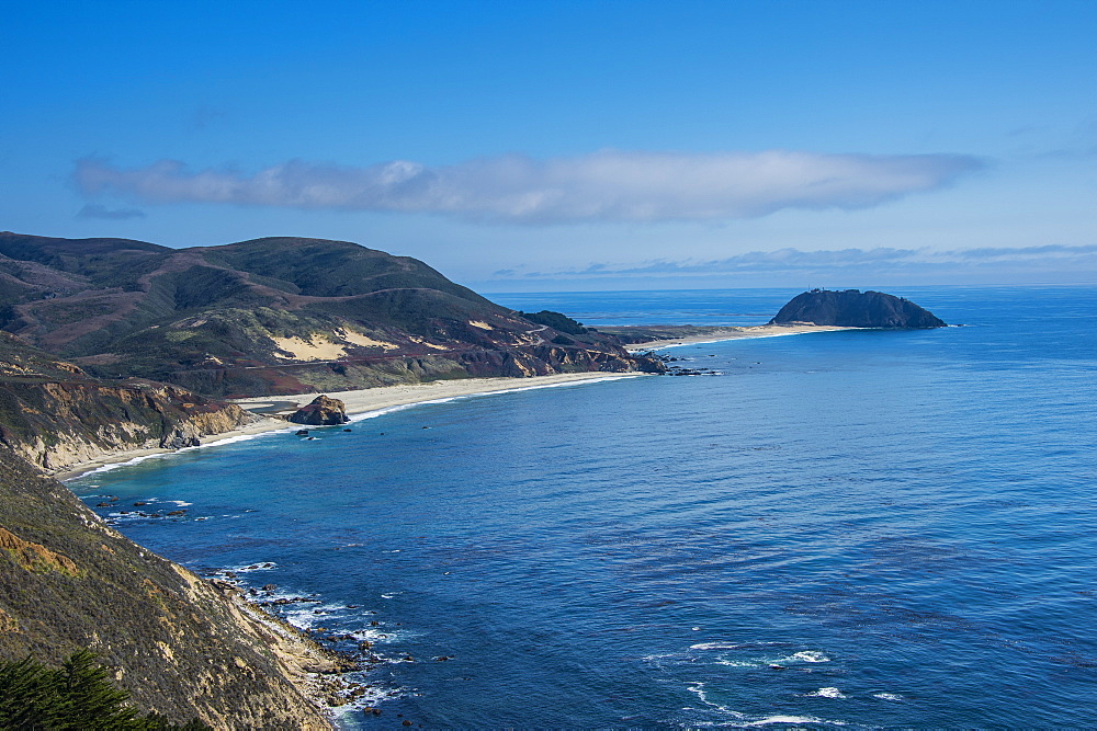 Sandy beaches near Point Sur State park, Big Sur, California, USA