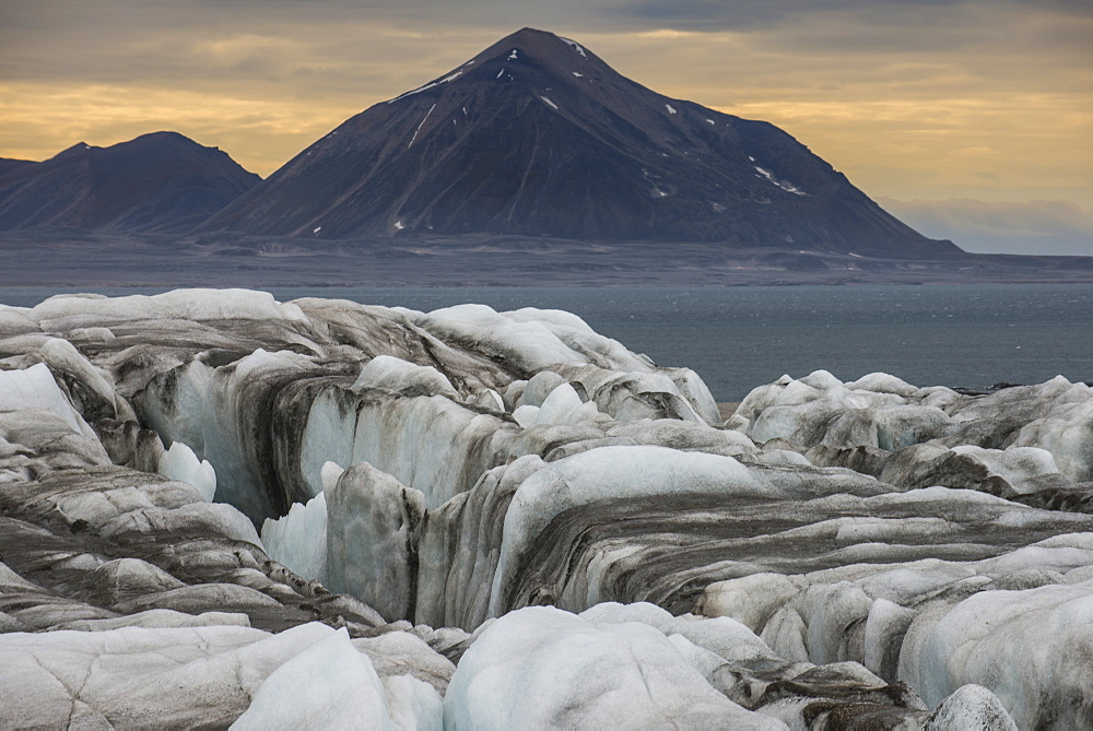 Huge glacier in Hornsund, Svalbard, Arctic, Norway, Scandinavia, Europe 