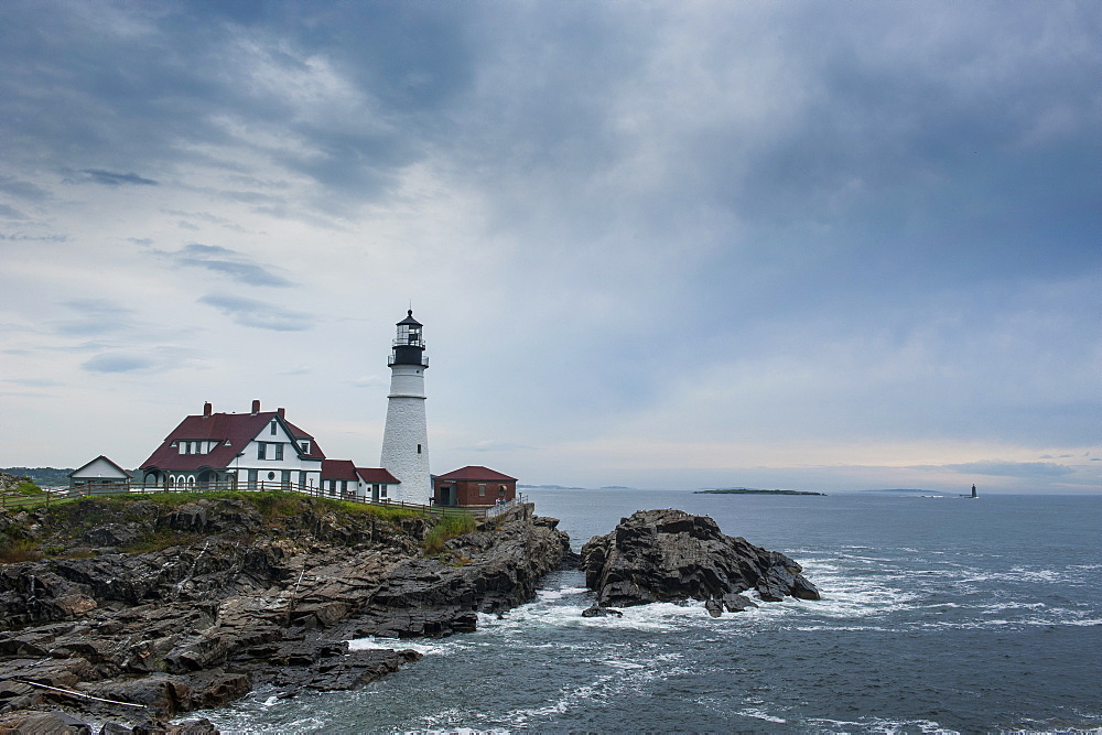 Portland Head Light, historic lighthouse in Cape Elizabeth, Maine, New England, United States of America, North America 