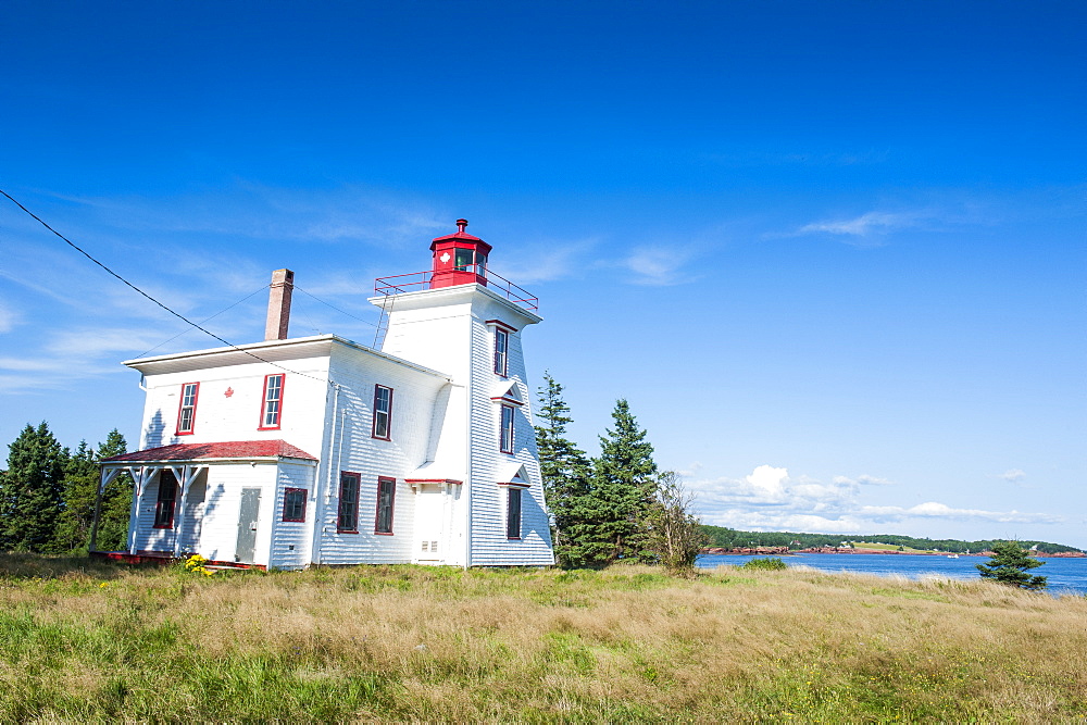 Blockhouse lighthouse in the bay of Charlottetown, Prince Edward Island, Canada, North America 