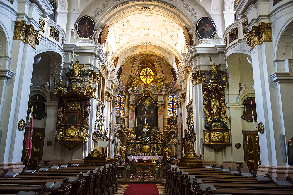 Interior of the Abbey Church of Duernstein, Danube, Wachau Cultural Landscape, UNESCO World Heritage Site, Austria, Europe