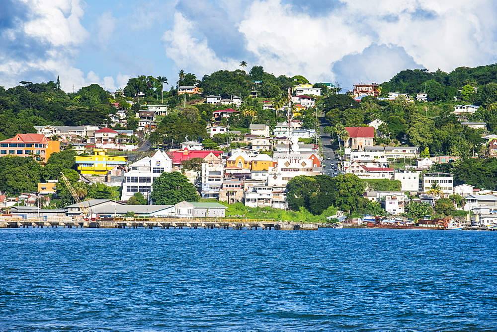 The town of Scarborough, Tobago, Trinidad and Tobago, West Indies, Caribbean, Central America