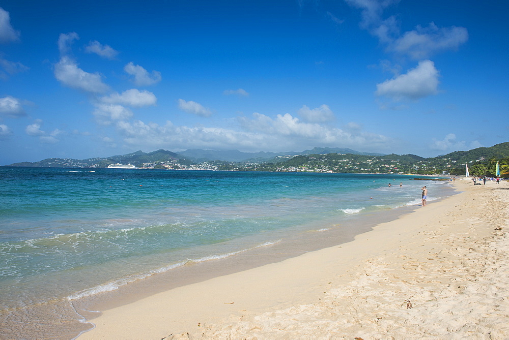 Long sandy  beach of Grande Anse, Grenada, Windward Islands, West Indies, Caribbean, Central America