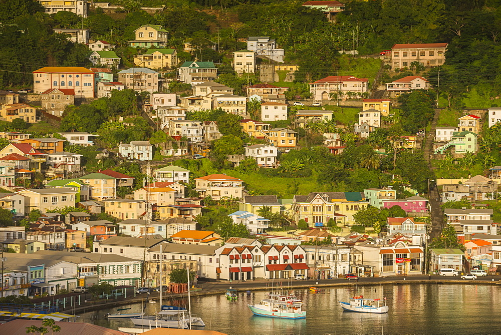 View over St. Georges, capital of Grenada, Windward Islands, West Indies, Caribbean, Central America