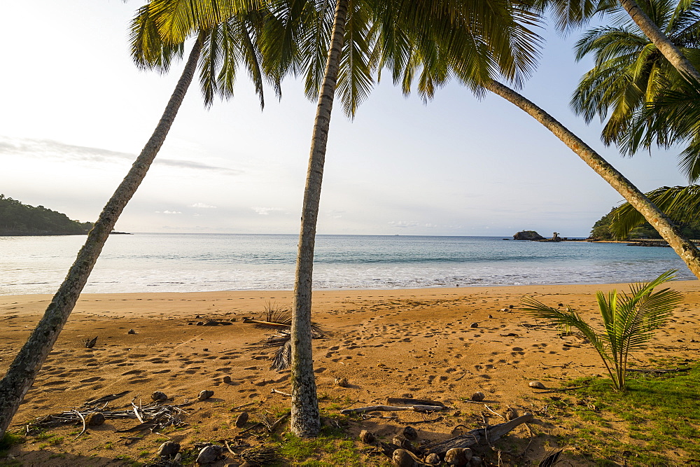 Beautiful beach in the Bom Bom Resort, UNESCO Biosphere Reserve, Principe, Sao Tome and Principe, Atlantic Ocean, Africa